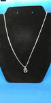 Copy of 18" Sterling Silver box necklace with Aquamarine oval pendant