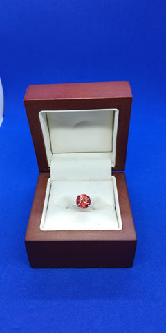Sterling Silver Padparadscha Solitaire Ring