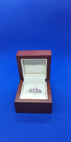 Pink Sapphire Solitaire Stone Ring